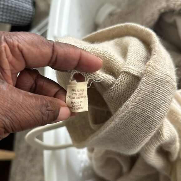 Inhabit Cream Asymmetrical Turtleneck Sweater - Picture 5 of 5